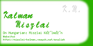 kalman miszlai business card